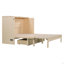 Lit escamotable avec tiroir et un ensemble de prises et de ports USB, design moderne