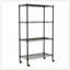 Étagères grillagées robustes à 4 niveaux réglables - supports de rangement en métal résistant à la rouille pour la cuisine, le garage, la salle de bain et le garde-manger (P 35,43 po x l 17,72 po x H 66,54 po)-134643006