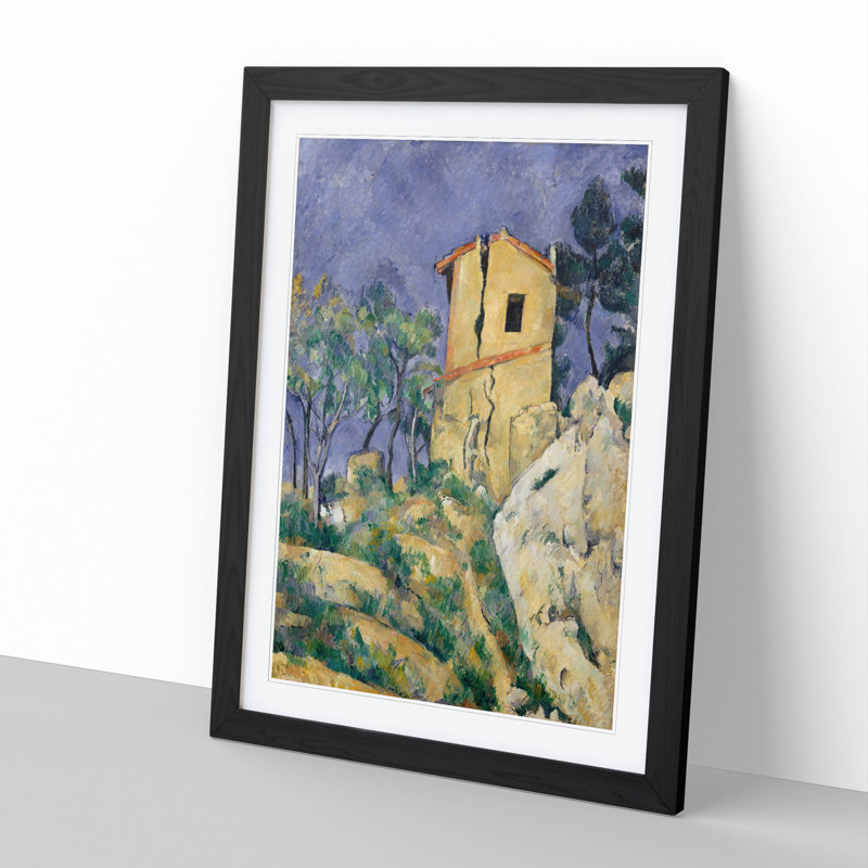 House with the Cracked Walls by Paul Cezanne - Picture Frame Painting, 36cm H x 27cm W x 2cm D, Black Framed