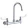 Elkay Scrub/Handwash 8" Centerset Wall Mount Faucet W/5" Gooseneck Spout 4" Wristblade Handles 1/2In Offset Inlet