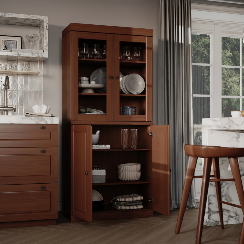 Armoire garde-manger 100% bois massif Kaniesha Palace Imports, Moka