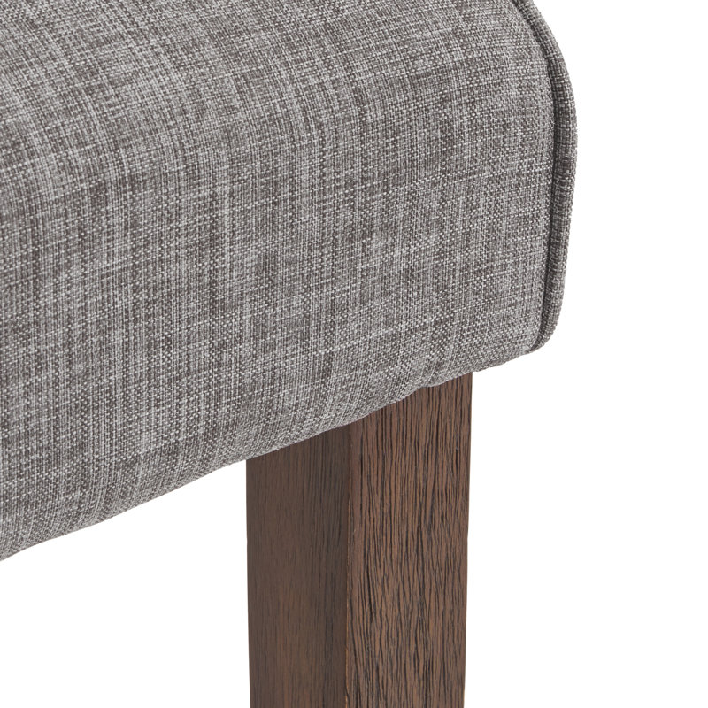 Dukinfield 20.5'' H Tufted Upholstered Side Chair, Gray Linen, Brown