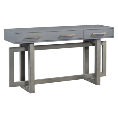 Artsy Console Table With 3 Storage For Living Room - Easy Assembly Included Drawers Hallway And Practical Design