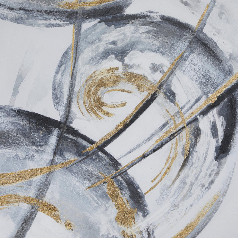 Art mural abstrait sur toile et cadre doré « CosmoLiving » par Cosmopolitan, l 47,5 po x H 65,5 po