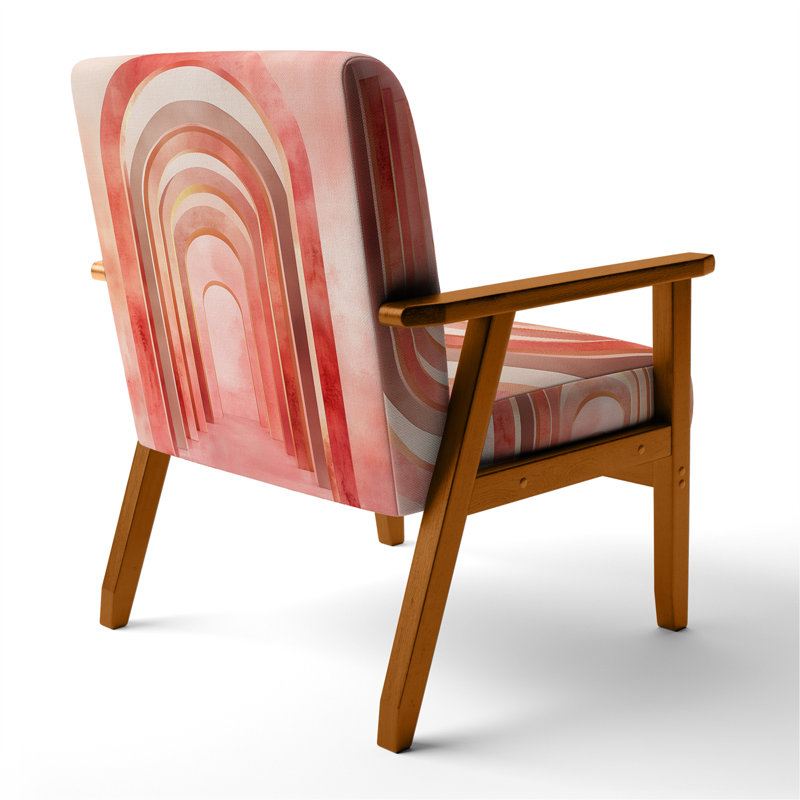 Chaise rembourrée Abstract Art Deco, Brown Square Arms