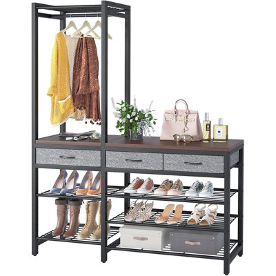 Armoire de vestibule 4 en 1 avec porte-vêtements et porte-chaussures Timer S10