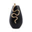 Sagebrook Home 21X11" Curved Snake On Vase, Black/Gold-1792321489