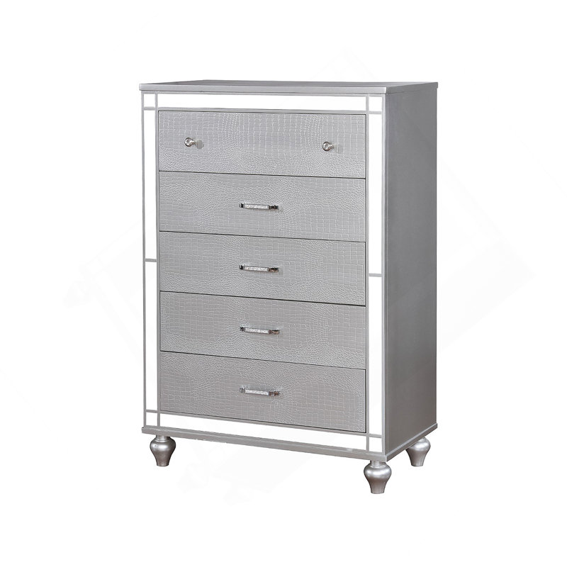 Poignées rondes en chrome de style contemporain avec poignées rondes en chrome et cristaux