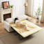 Lit escamotable 21,8 po Fx 83,8 po à usage domestique. Canapé-lit, matelas pliant, pieds, très grand confort, 3, mise à niveau de salon beige. Revêtement, mousse confort stable,