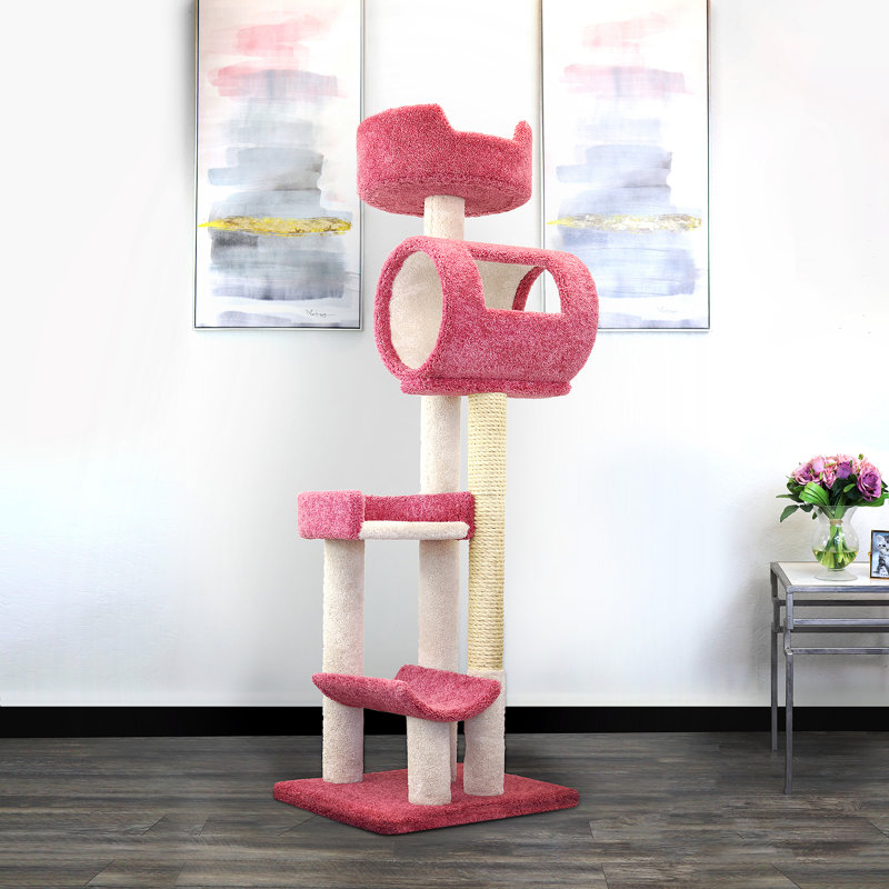 69'' H Cat Tree, Pink