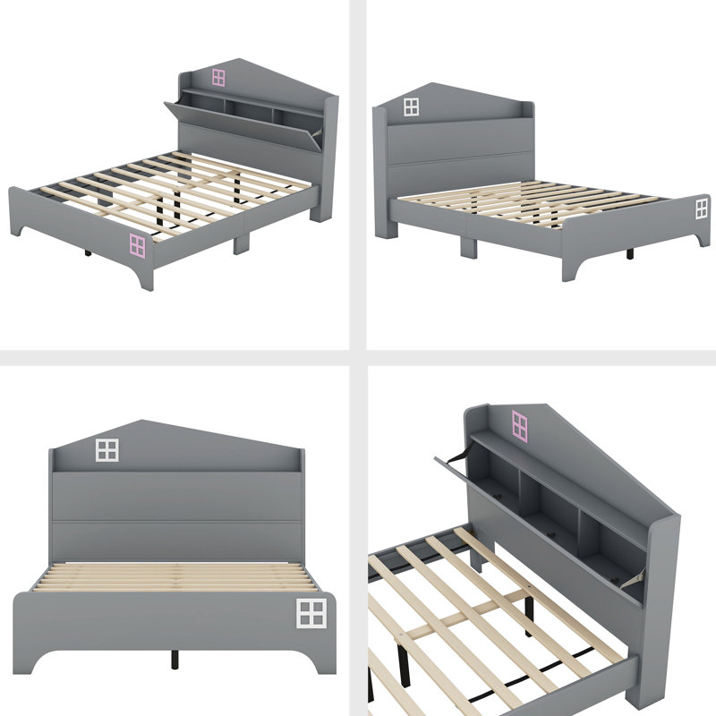 Leatricia Platform Storage Bed, Full / Double, Gray