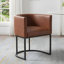 Upholstered Faux Leather Dining Chairs Modern Arm Chairs-677033378-677033382