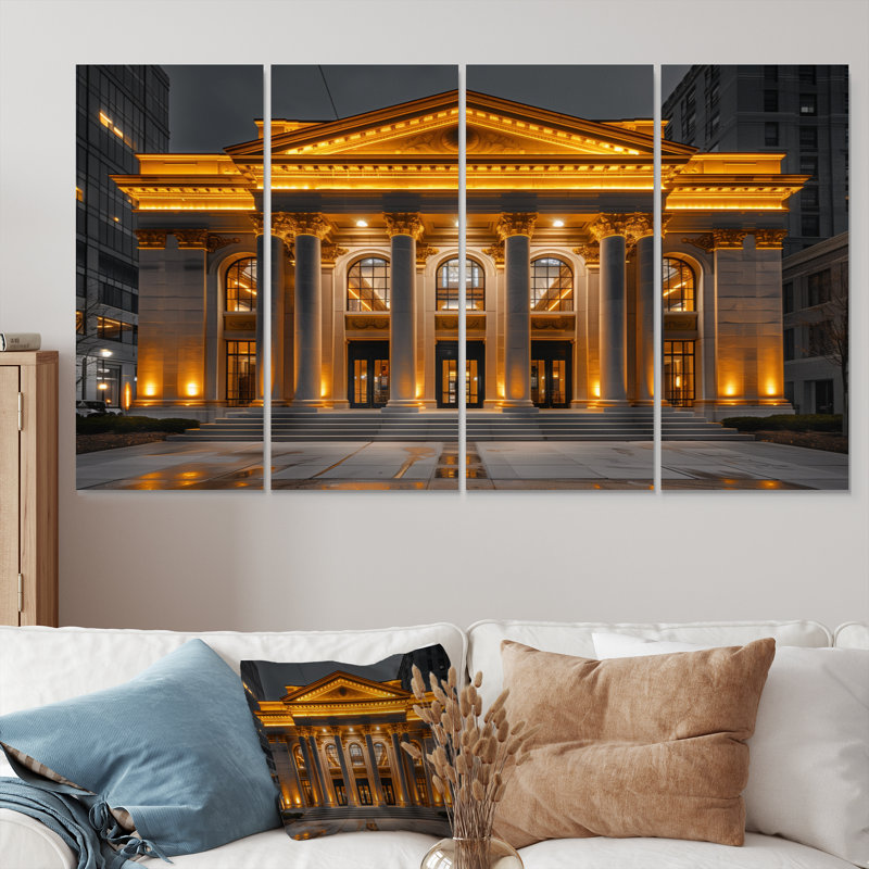 «Yellow Yellow Prosperity And Pride Banks» - ensemble d'art mural Banks, H 32 po x l 64 po