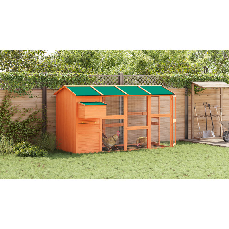 Poulailler en bois 116 po x 64,2 po x 67 po