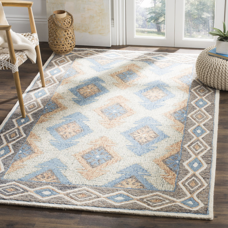 Tapis en laine touffeté à la main Sebrite Southwestern, Rectangle 8 pi x 10 pi