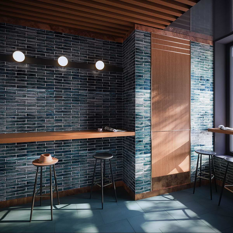 Komorebi 2x12 Brick Polished Glass Subway Tile