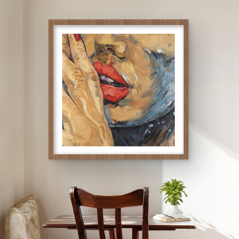 Shushing Lips Closeup - Framed Matted Print for Home Decor