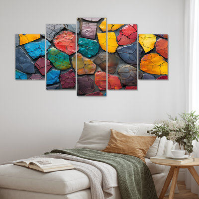 Colorful Mosaic Tiles Beauty I - Boho Mosaic Wall Art Print Set