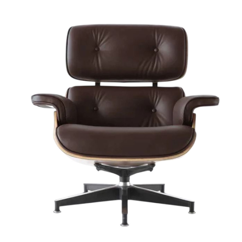 Nairobi Genuine Leather Lounge Chair, Chocolate