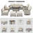 12-Piece Outdoor Modular Sectional Patio Conversation Set With Fire Pit Table, Swivel Rocker Chairs & Ottomans-1289850920