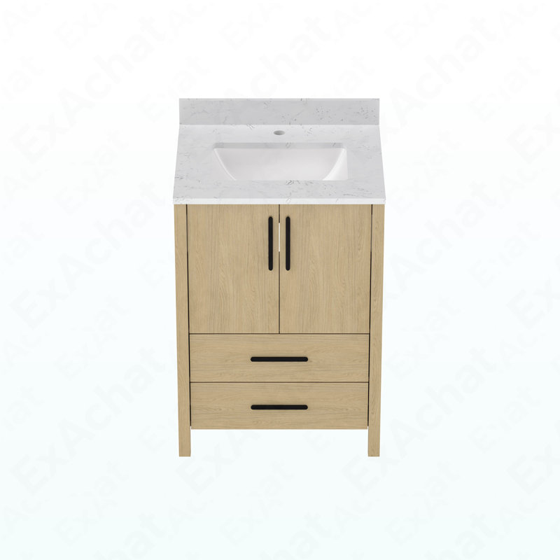 Armoire de meuble-lavabo 24 po avec comptoir et trou pour robinet 24 po Freestangding, 24"