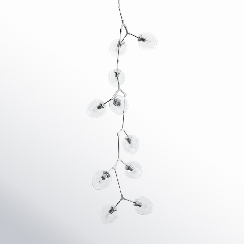 Maclean 10 - Light Globe Chandelier, Matte Chrome