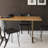 Nordic Minimalist Rectangular Dining Table Oak Solid Wood Top Metal Base Dining Table-101106433