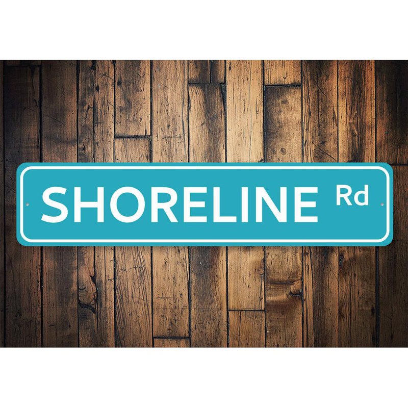 Panneau en aluminium personnalisé Shoreline Road, H 6 po x l 24 po x P 0,063 po