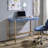 Navy Blue & Gold Finish Writing Desk W/Usb-851583374
