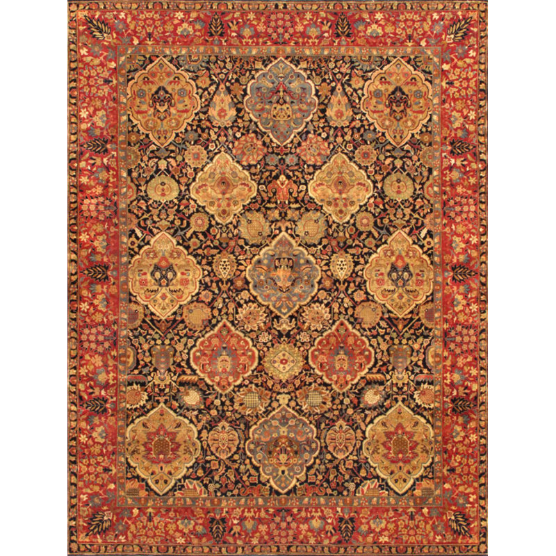 Kerman Hand Knotted Wool Oriental Area Rug, Rectangle 12' x 18'