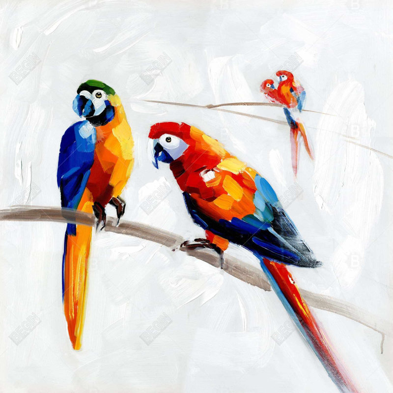 " Parrots On A Branch "