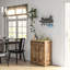 Buffet avec plateau en bois massif - Armoire de rangement brun rustique moderne. 2 tiroirs, portes, tablette réglable pour la cuisine, la salle à manger et l'entrée. Armoire de cuisine l 26,75 po x P 15,75 po. H 33,5 po.