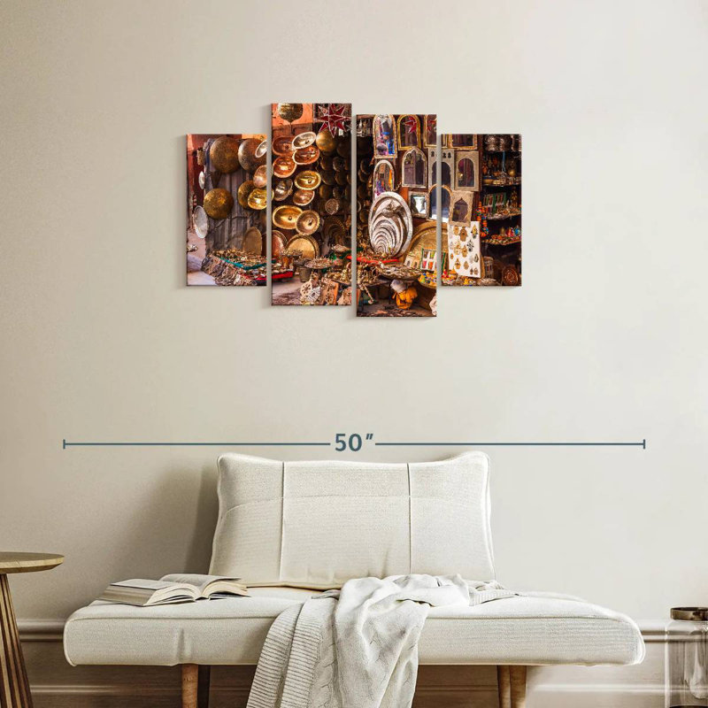 Artisanat marocain en métal Senne, H 22 po x l 36 po