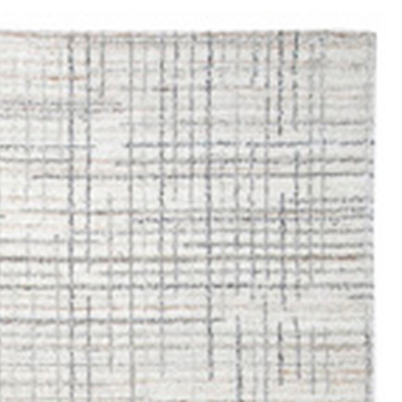 Stena 8 X 10 Inch Large Area Rug, Hand Tufted Abstract Pattern, Ivory Gray