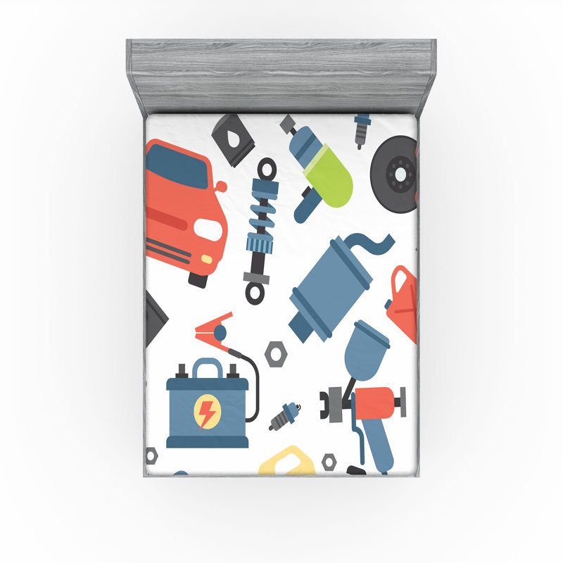 Multicolore drap-housse Ambesonne, Drap-housse pour très grand lit californien