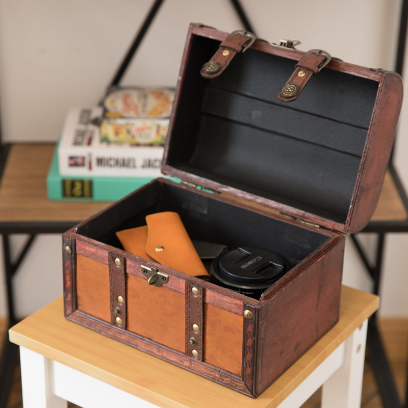 Ensemble de 2 boîtes à trésor décoratives en cuir