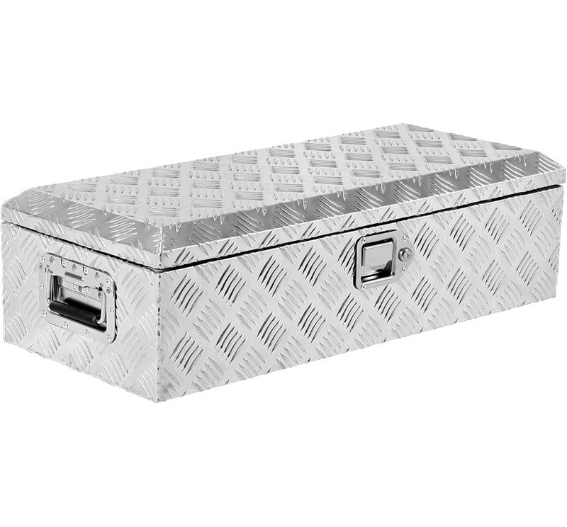 Boîte à outils en aluminium pour camion, Argent argent