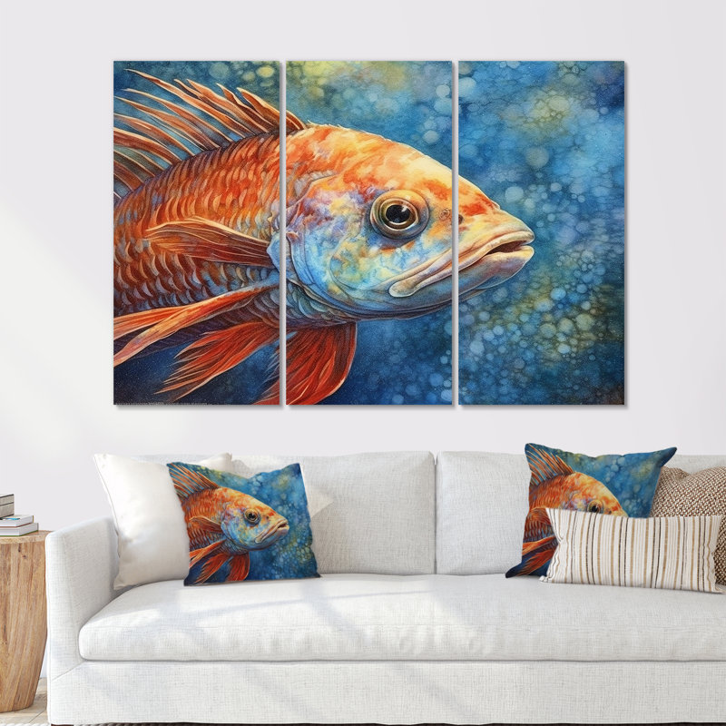 Underwater Fish Fantasy II - Ensemble de décorations murales poisson, H 28 po x l 36 po