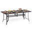 Table de salle à manger rectangulaire 76 po x 36 po avec trou pour parasol et balcon de jardin