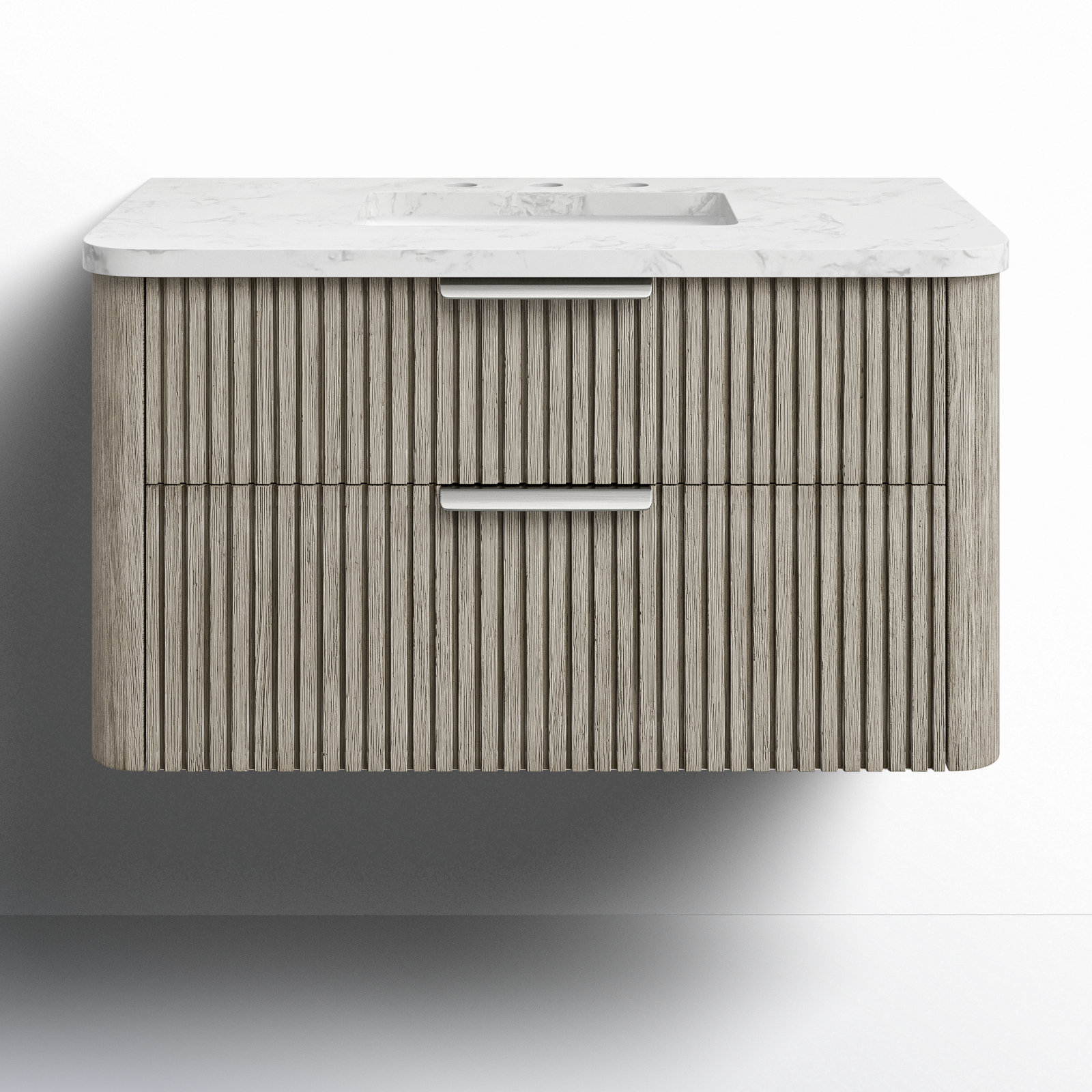 Liljan 36'' Wall-Mounted Single Bathroom Vanity, Vintage Gray/Brushed Nickel