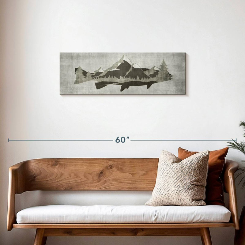 " Mountain Trout I Canvas Print ", 12" H x 36" W x 1.25" D