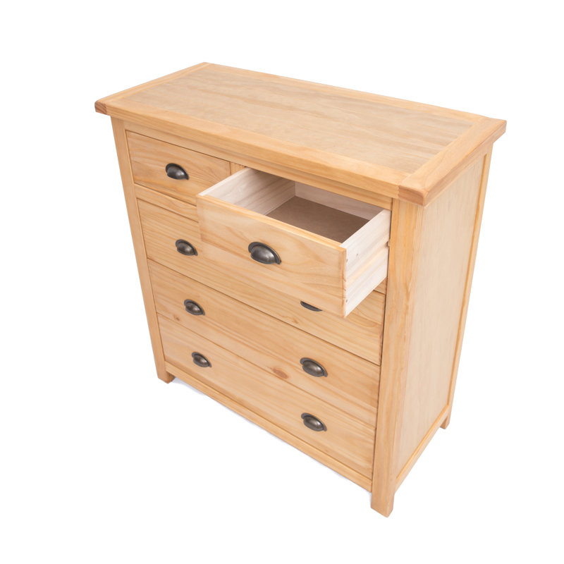 Cedrick 90 cm W Chest of 5 Drawers