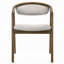 Chaise d'appoint Lina, assise et dossier en chenille grise, bois brun noyer