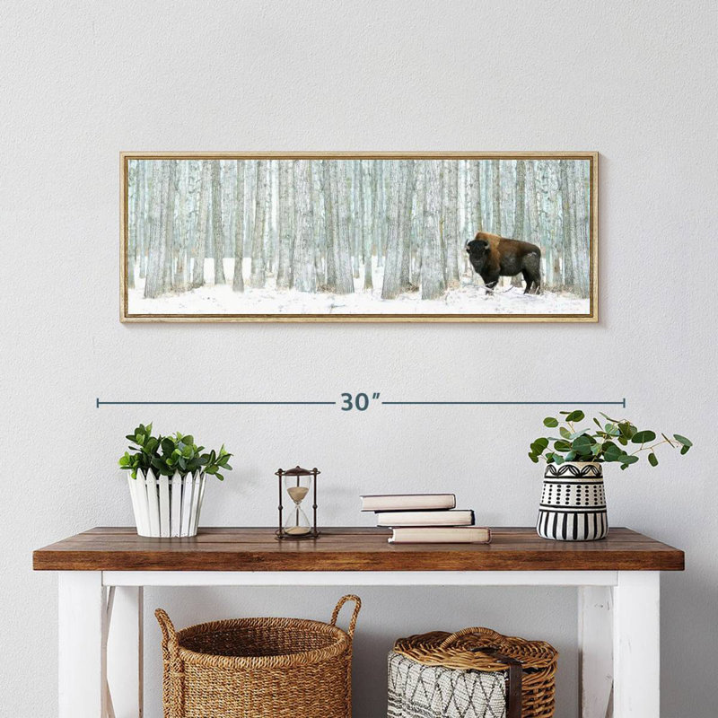 Alberta Winter, Cadre flottant en bois naturel, 28 po x 10 po