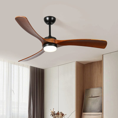 3-Blade Solid Wood Ceiling Fan Light