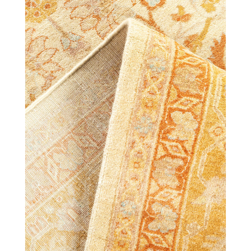 Tapis unique noué à la main Gerell Mogul - ivoire, 8 pi 2 po x 10 pi 3 po