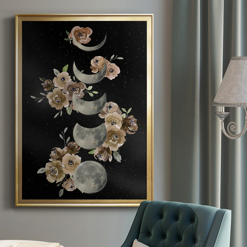 «Bohemian Lunar Phases», reproduction encadrée de qualité supérieure - prête à être accrochée, H 42,5 po x l 30,5 po x P 1 po