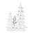7.5"H Resin White Glitter Trees Christmas Stocking Holder
