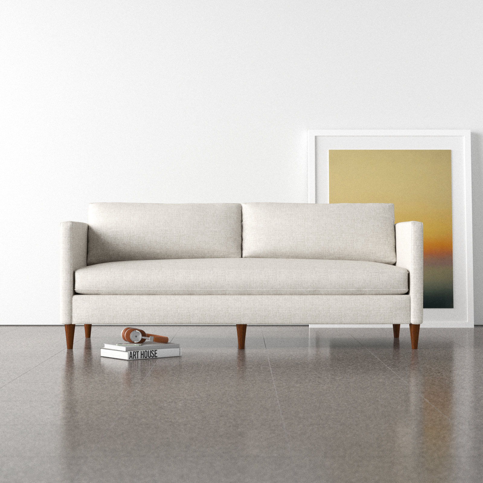 Clifford 87" Velvet Sofa, Turbo Ash Basketweave