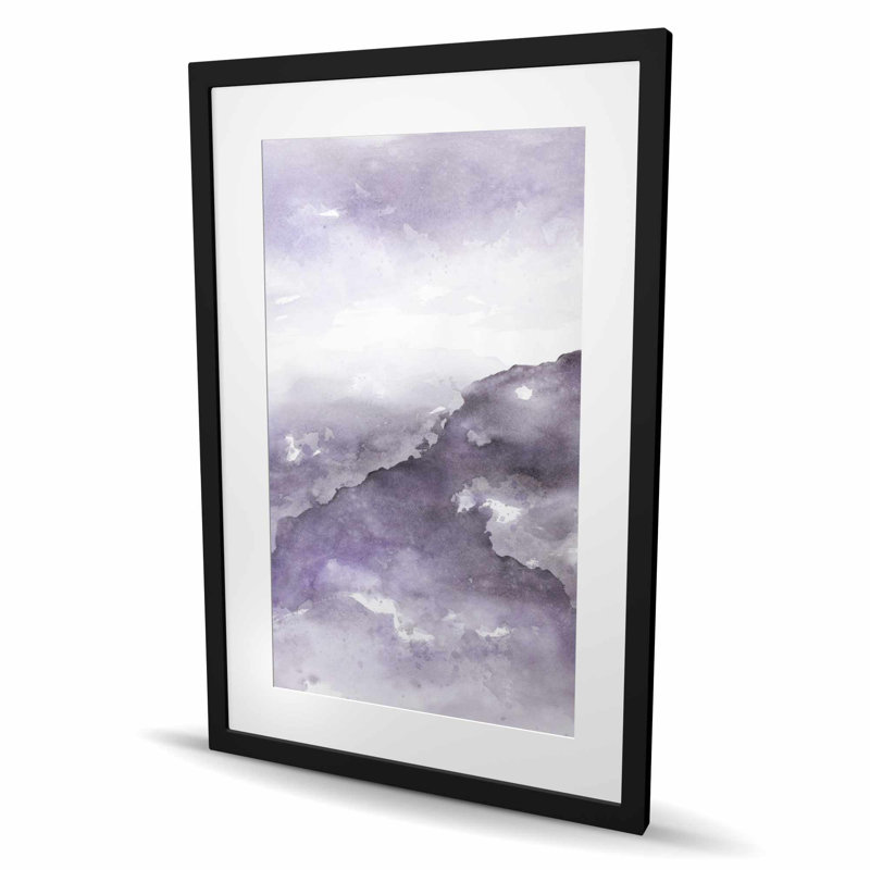 Nebula - imprimé mauve encadré pour la décoration intérieure, H 36 po x l 24 po, Noir